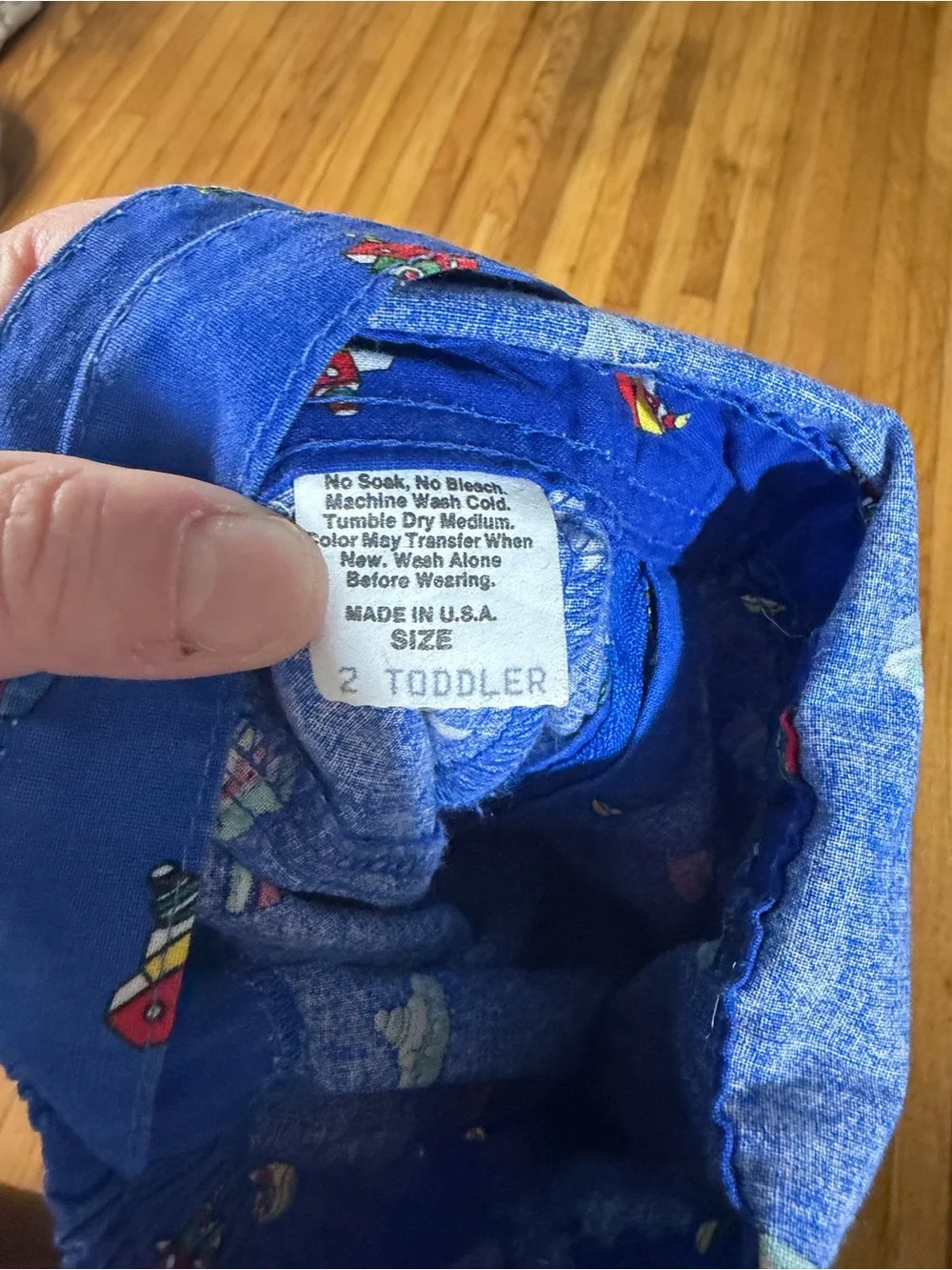 Vintage OshKosh B'gosh 2T Sailboat print overalls